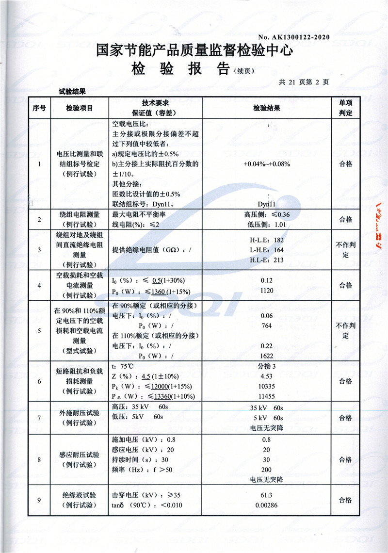 高低压试验报告-S11-1250开阳开阳开阳油浸式变压器-2.jpg